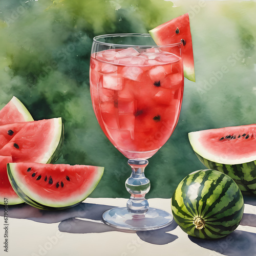 watermelon and cocktail