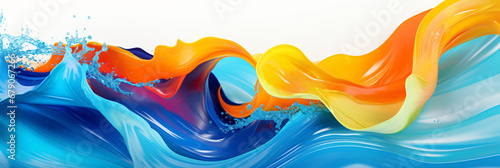 Wave art colorful liquid splashing background