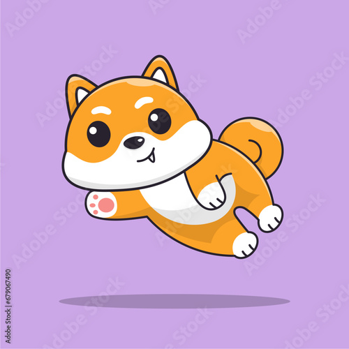 cute dog jumping happily
