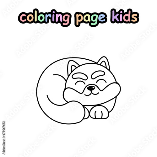 sleeping dog coloring book for kids
