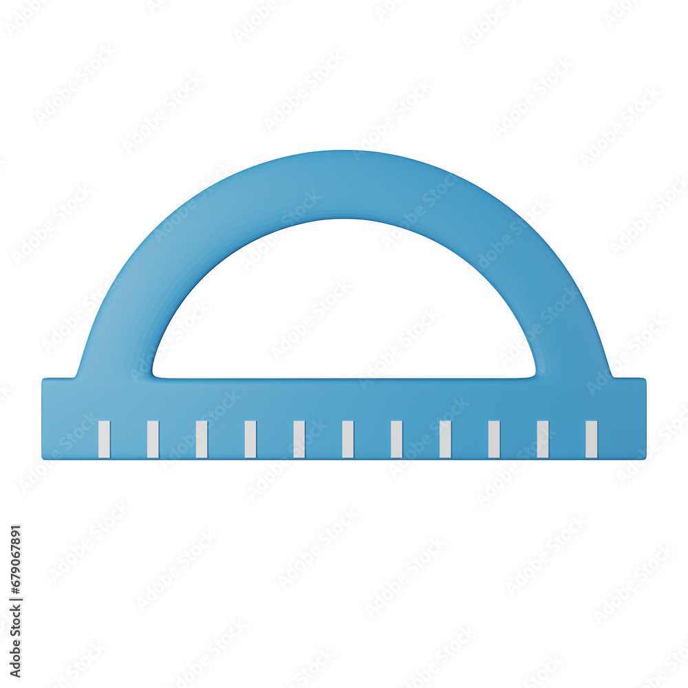 Protractor 3D Icon Illustration Protractor 3D Icon Illustration