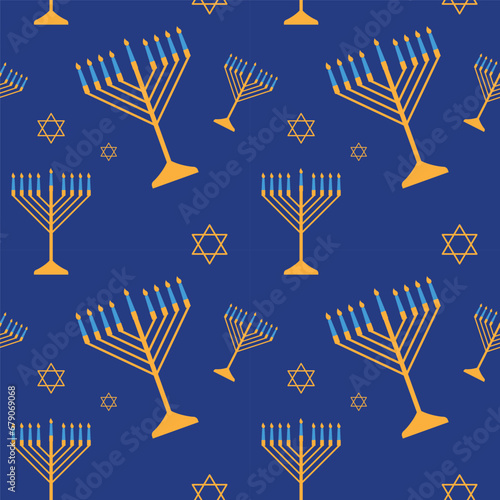 happy hanukkah seamless pattern