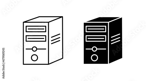 Computer Case vector icon set. vector illustration photo