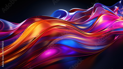 Abstract futuristic colorful neon wallpaper. Technology, digital data concept. AI