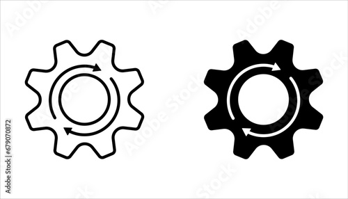 gear icon set on white background, Gear Settings symbol, cogwheel, Vector Illustration photo
