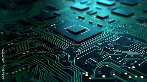 Wallpaper Mural A circuit board featuring a web of microchip connections. Torontodigital.ca