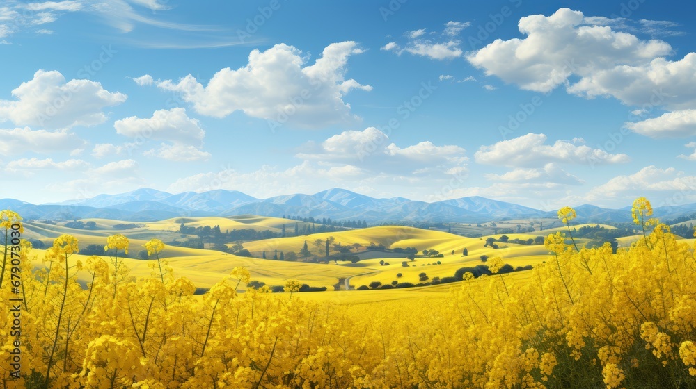 Panoramic Aerial View Overberg Yellow Canola, HD, Background Wallpaper, Desktop Wallpaper