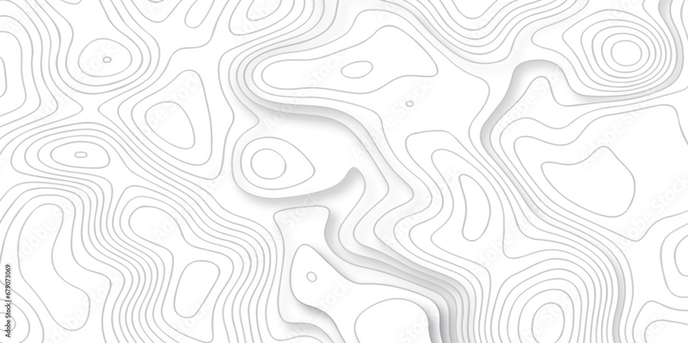 Abstract wave paper pattern with lines. Abstract Vector geographic contour map and topographic contours map background. Abstract white pattern topography vector background. Topographic map background - obrazy, fototapety, plakaty 