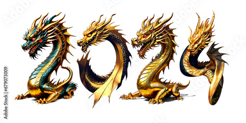 2024, dragons, symbol of the new year 2024