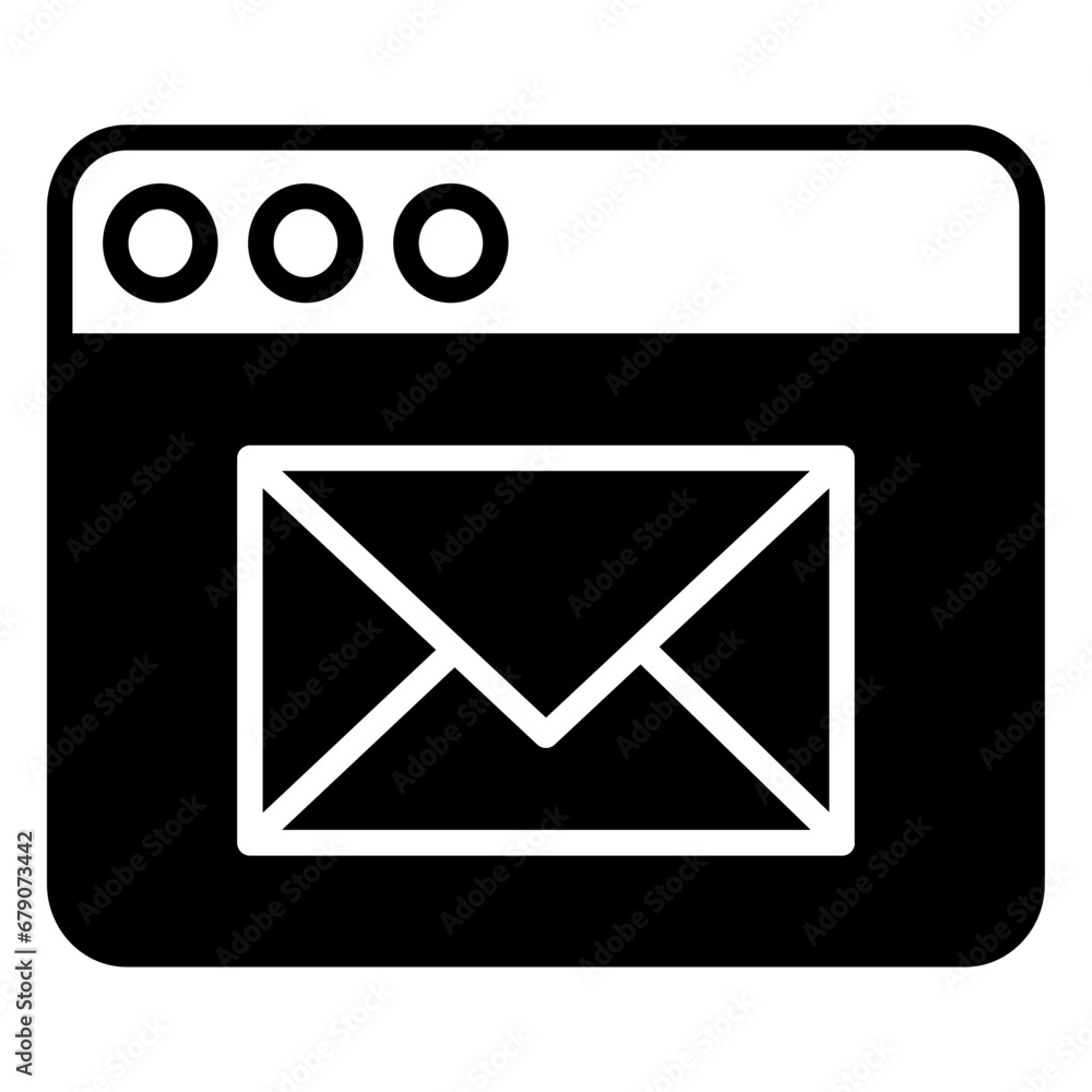 Solid glyph icon Email browser icon Solid glyph icon Email browser icon