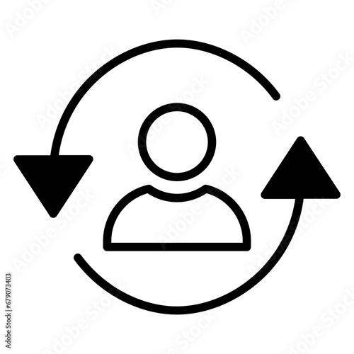 Solid glyph icon  User Retention icon