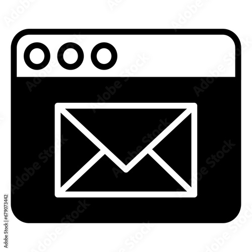 Solid glyph icon  Email browser icon