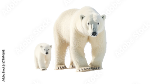 polar bear and baby on the transparent background