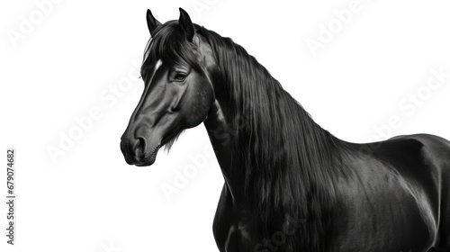 Close-up Arabian black horse on the transparent background © EmmaStock