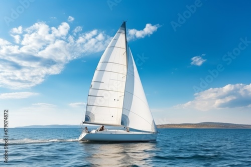 Sailboat propelled partly or entirely by smaller sails © Muh