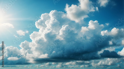 Dramatic blue sunny sky with clouds background