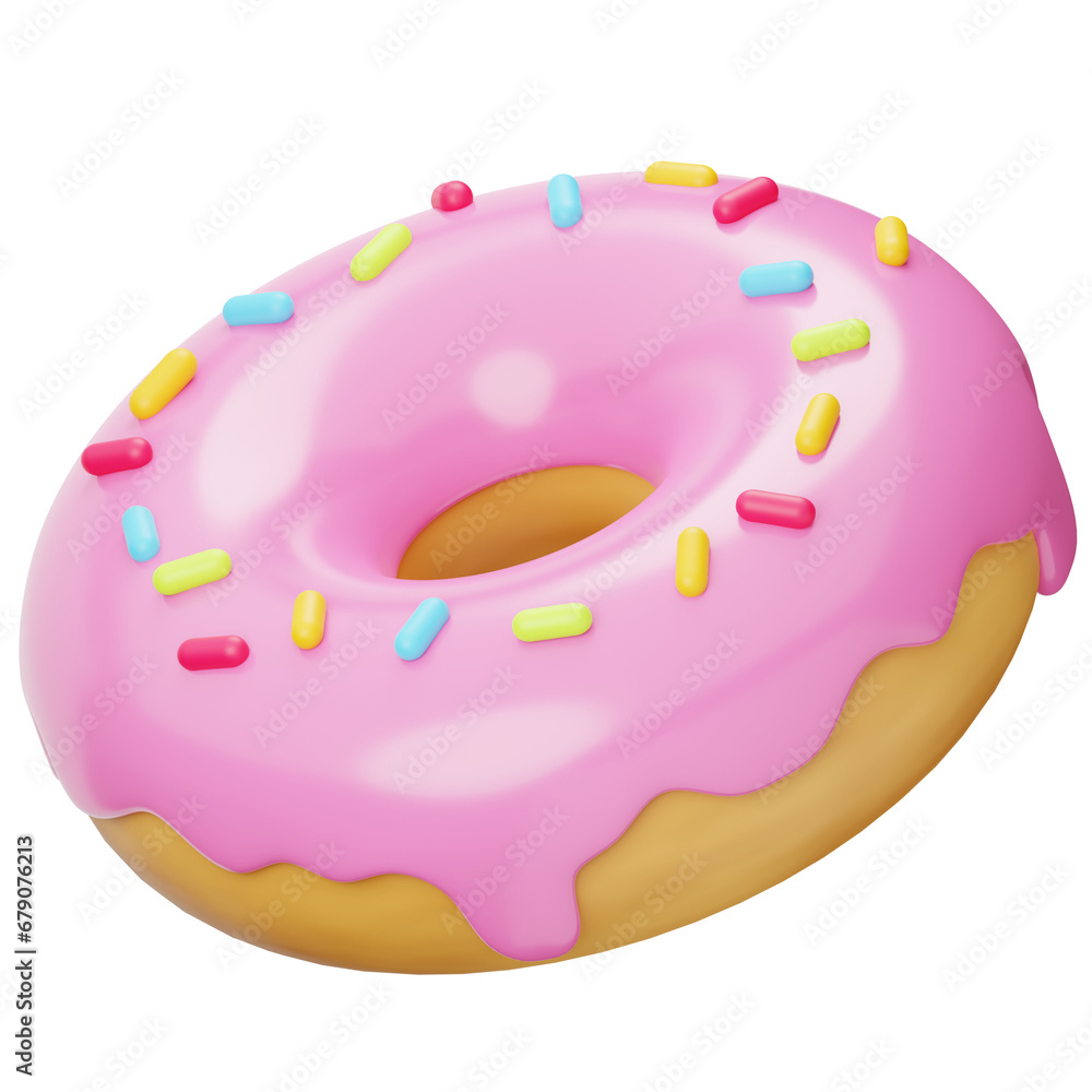 Strawberry Donuts 3D Icon Strawberry Donuts 3D Icon