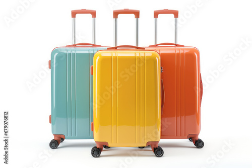 A plastic suitcases, highlighting the practicality and convenience of luggage for business trips and professional journeys.