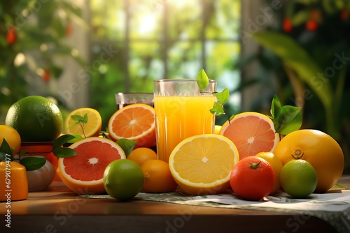 Vitamin c sources, orange juice glass