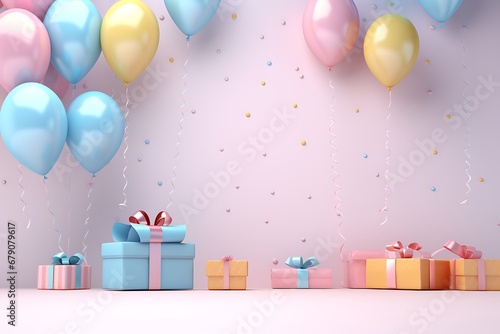 Balloon background concept for a happy birthday