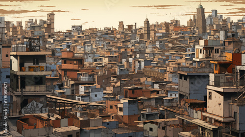 Urbanization Challenges: An image capturing the challenges posed by rapid urbanization, including issues of overcrowding and inadequate infrastructure