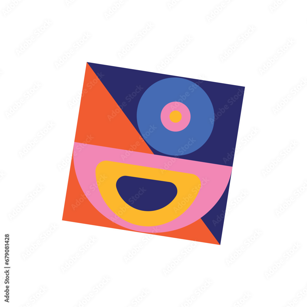 Square in the flat cartoon design. This illustration focuses on an element of the set - a square with unique abstract patterns, perfectly suited for flat design aesthetics. Vector illustration. Square in the flat cartoon design. This illustration focuses on an element of the set - a square with unique abstract patterns, perfectly suited for flat design aesthetics. Vector illustration.