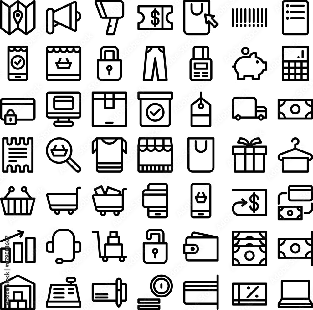 Vector of E-Commerce Icon Set. Perfect for user interface, new application.
Vector of E-Commerce Icon Set. Perfect for user interface, new application.