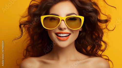 Joyful Smiling Woman Wearing Yellow Hat, HD, Background Wallpaper, Desktop Wallpaper