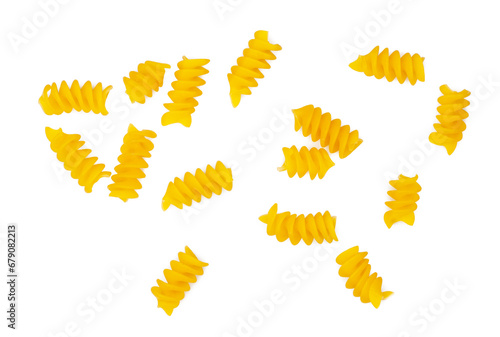 Raw pasta isolated on a white background