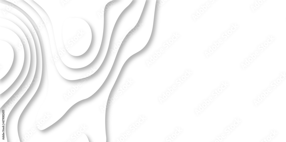 Seamless abstract white papercutbackground 3d realistic design use for ads banner and advertising print design vector. 3d topography relief. Vector topographic illustration.