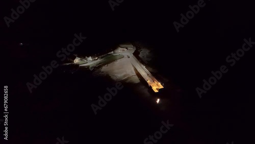Aerial night view of Portnoo in County Donegal, Ireland. photo