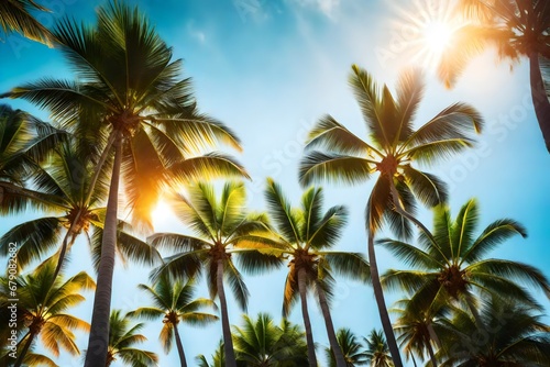 Wallpaper Mural palm trees against blue sky Torontodigital.ca