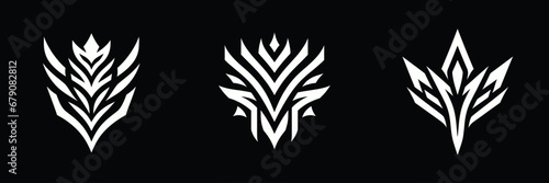 minimalist abstract symmetrical emblem esport design logo 