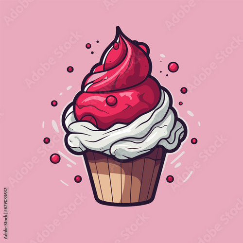 Ice cream hand-drawn comic illustration. Ice cream. Vector doodle style cartoon illustration