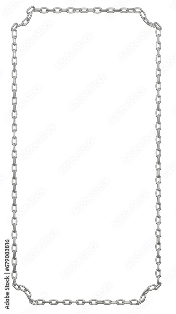 Crafted from a single line of metal chains, this rectangular frame design is available in PNG format with a transparent background. Vertical Crafted from a single line of metal chains, this rectangular frame design is available in PNG format with a transparent background. Vertical