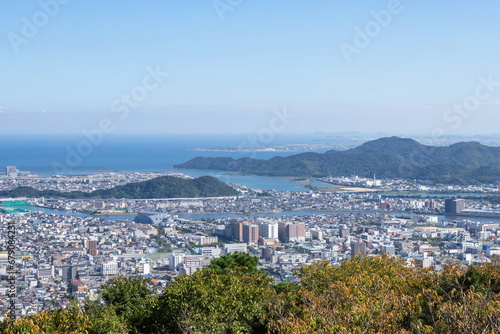 Cityscape of tokushima city for yamashiro town   View from Mt. bizan   tokushima city  tokushima  shikoku  japan  