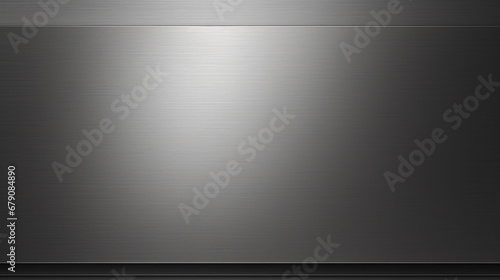 Brushed metal plate with a polished surface in gray and black colors.