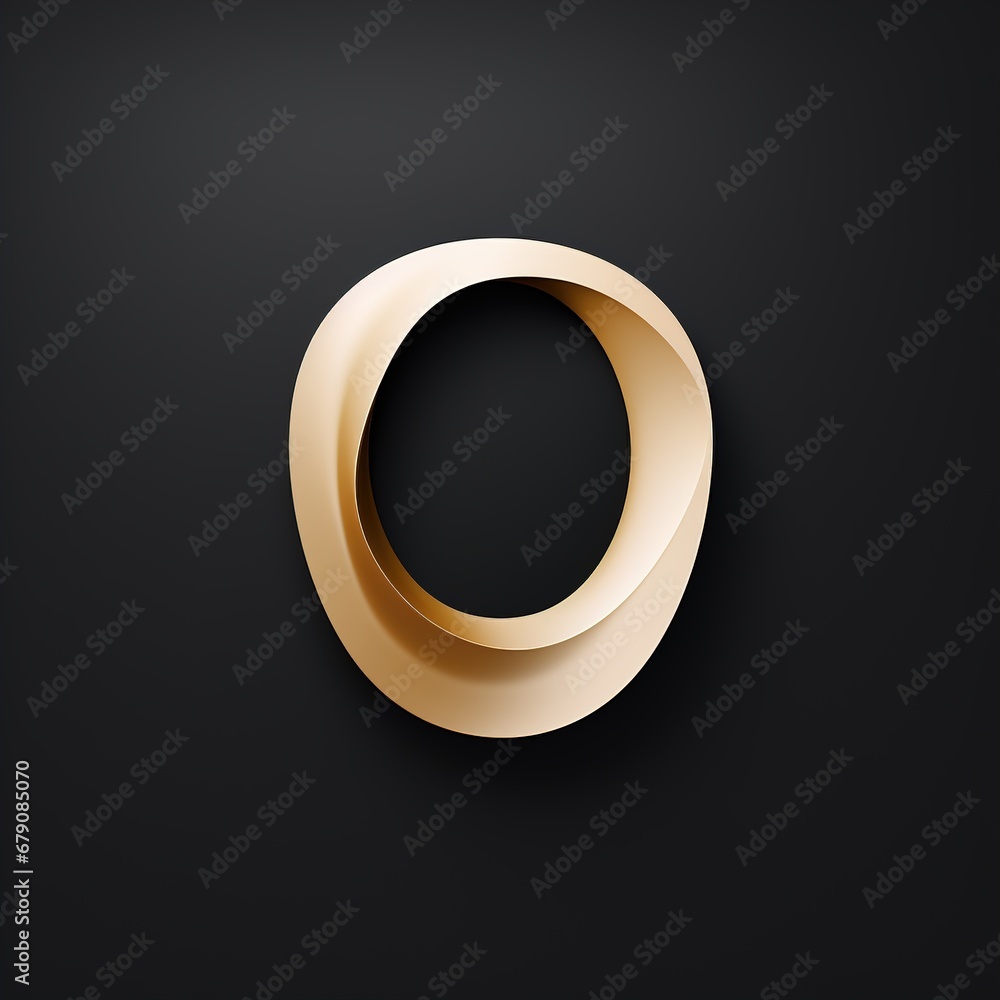 Logo golden letter O font minimalism, typography design on a dark background Logo golden letter O font minimalism, typography design on a dark background