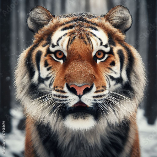 Portrait of a tiger. Beautiful tiger