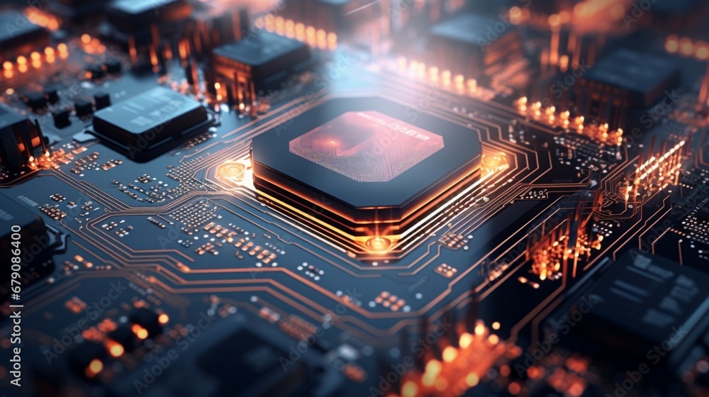 Advanced electronic components forming a high-resolution digital display. Advanced electronic components forming a high-resolution digital display.