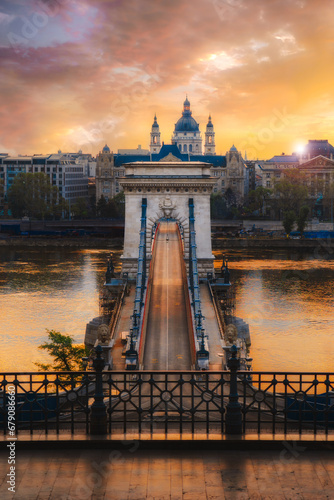 Dawning Beauty: Szechenyi Bridge in Budapest