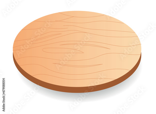 Plaque in cartoon style. This image allow to enhance designs with the endearing character of this wooden plaque, a key element in versatile collection. Vector illustration.