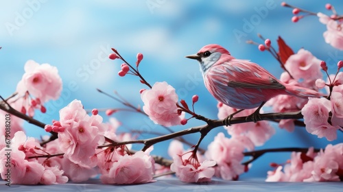 Cherry Blossoms Over Blurred Nature Background, HD, Background Wallpaper, Desktop Wallpaper © Moon Art Pic