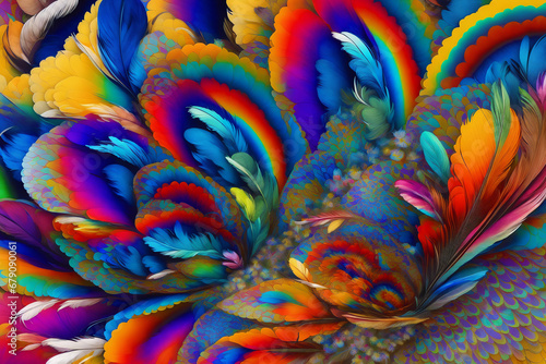 An abstract colorful flower background. Abstract Floral Symphony. Generative AI