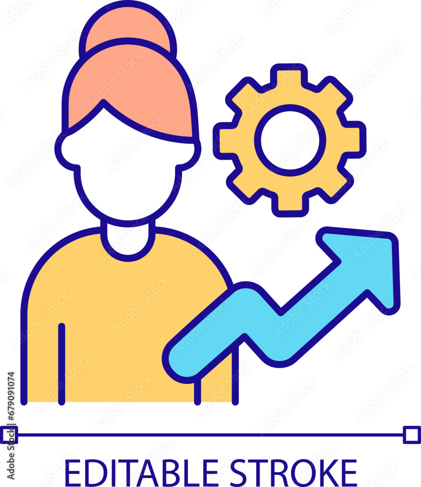 2D simple editable development for teachers icon representing learning theories, isolated vector, thin line illustration. 2D simple editable development for teachers icon representing learning theories, isolated vector, thin line illustration.