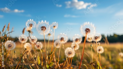 Dandelion Fieldblue Sky, HD, Background Wallpaper, Desktop Wallpaper photo