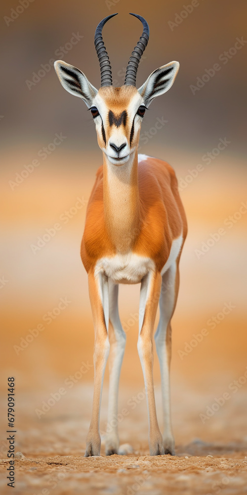 Antilope Impala Gazelle - Niedliches Tier direkt von vorn - KI generiert Antilope Impala Gazelle - Niedliches Tier direkt von vorn - KI generiert