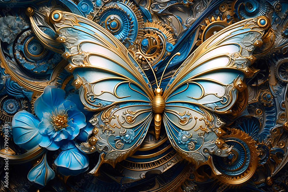 Bunter Schmetterling in verschiedenen Kunststilen - 