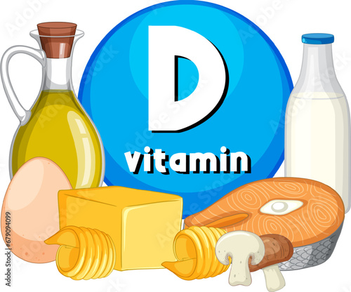Educational Group of Food Containing Vitamin D