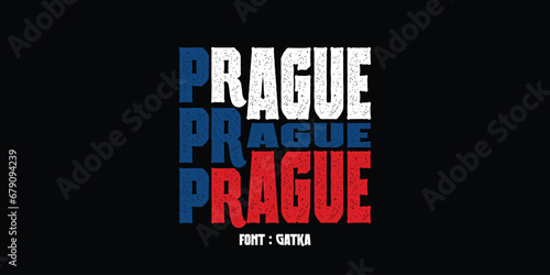 Prague t-shirt and apparel trendy design with simple typography, good for T-shirt graphics, poster, print and other uses.	